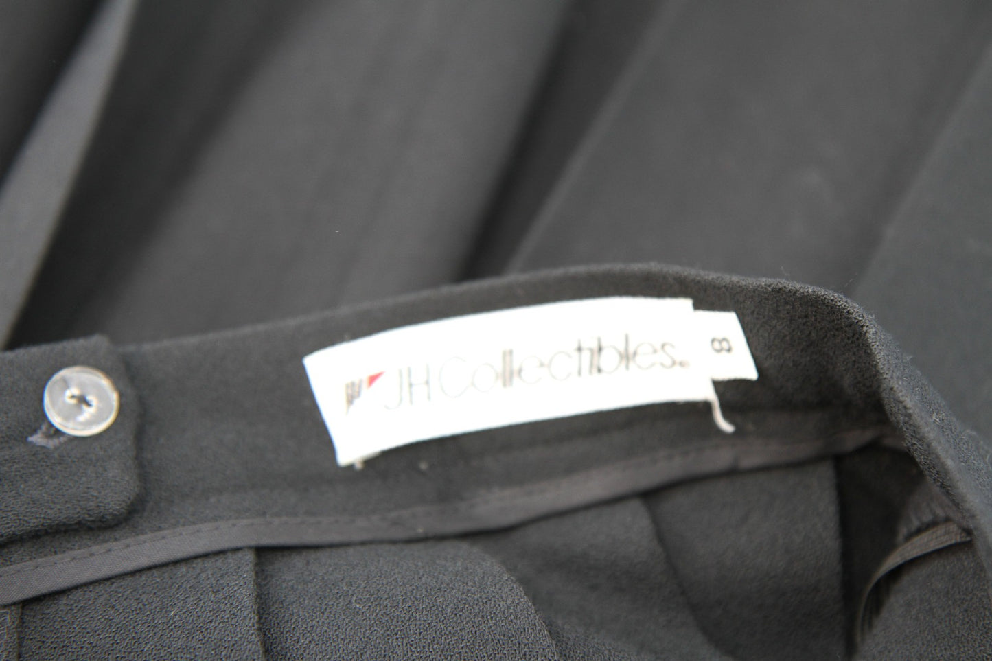 Womens JH Collectible Maxi Long 31" Black Wool Pleated Skirt Waist 26" Size 8