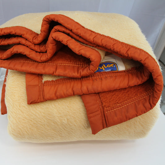 Vintage OTEX Cylor Heavy Reversible Acrylic Blanket Macedonia 57 1/2W X 73L