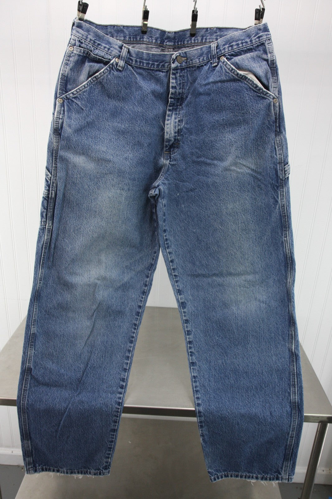 Wrangler Mens Carpenter Jeans 38x34 Two Pair, One Blue, One Gray