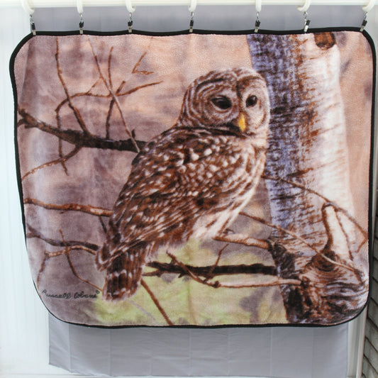 Northwestern Company Russell Cobane Barred Owl Polyester Plush Throw 61"W X 48"L