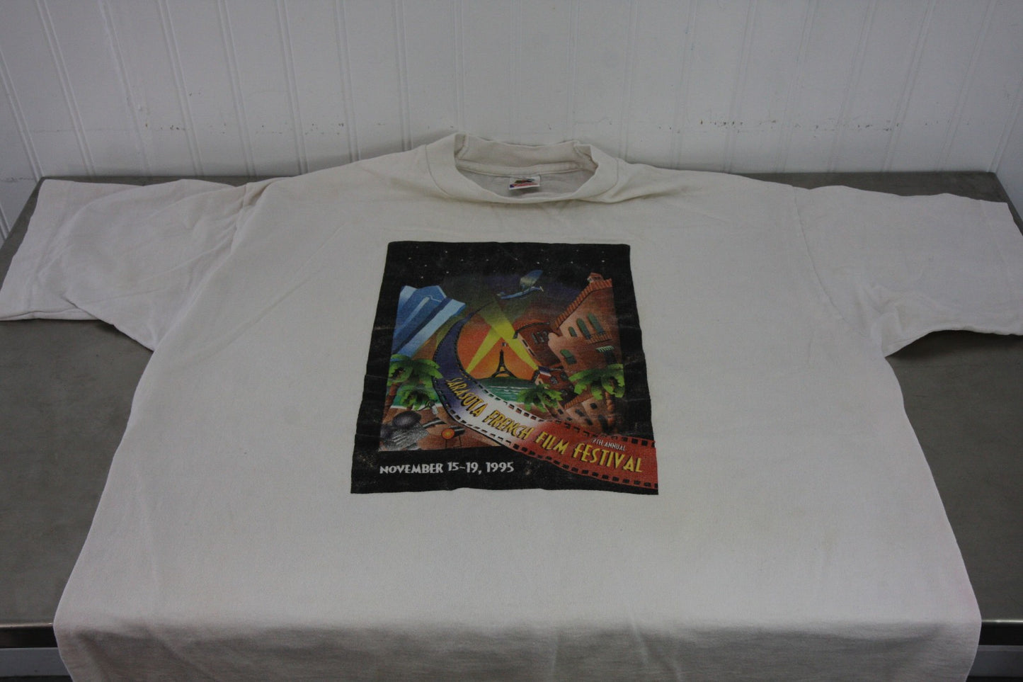Pair Vintage Tee Shirts Sarasota French Film Festival 7th 1995  & 8th 1996 XL