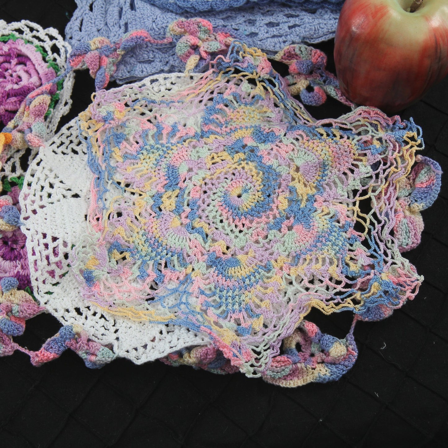 Colorful Collection of Eleven Crochet Pieces for Resale Crafts