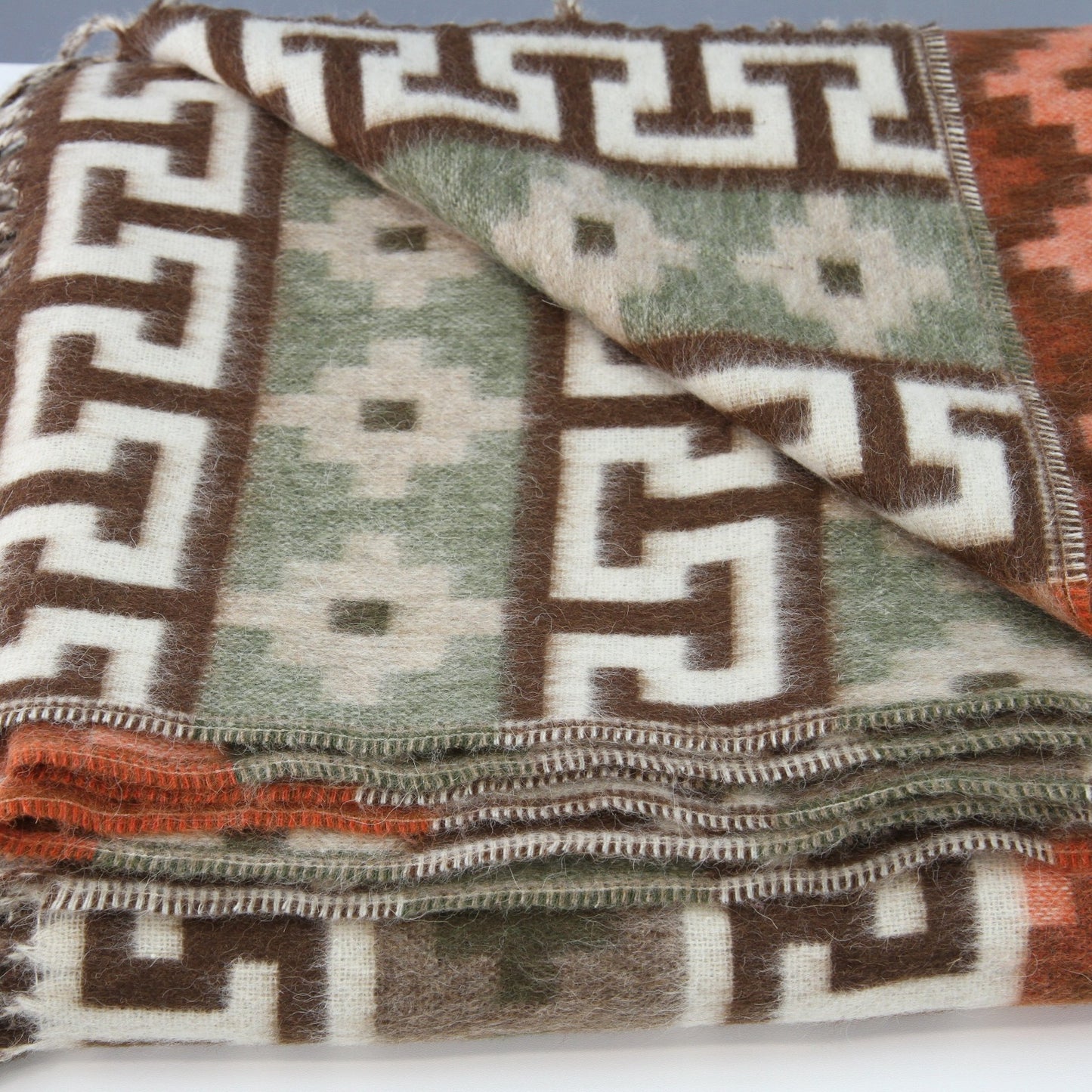 Tumi Alpaca Fringed Blanket Throw Southwest Design 52W X 64L