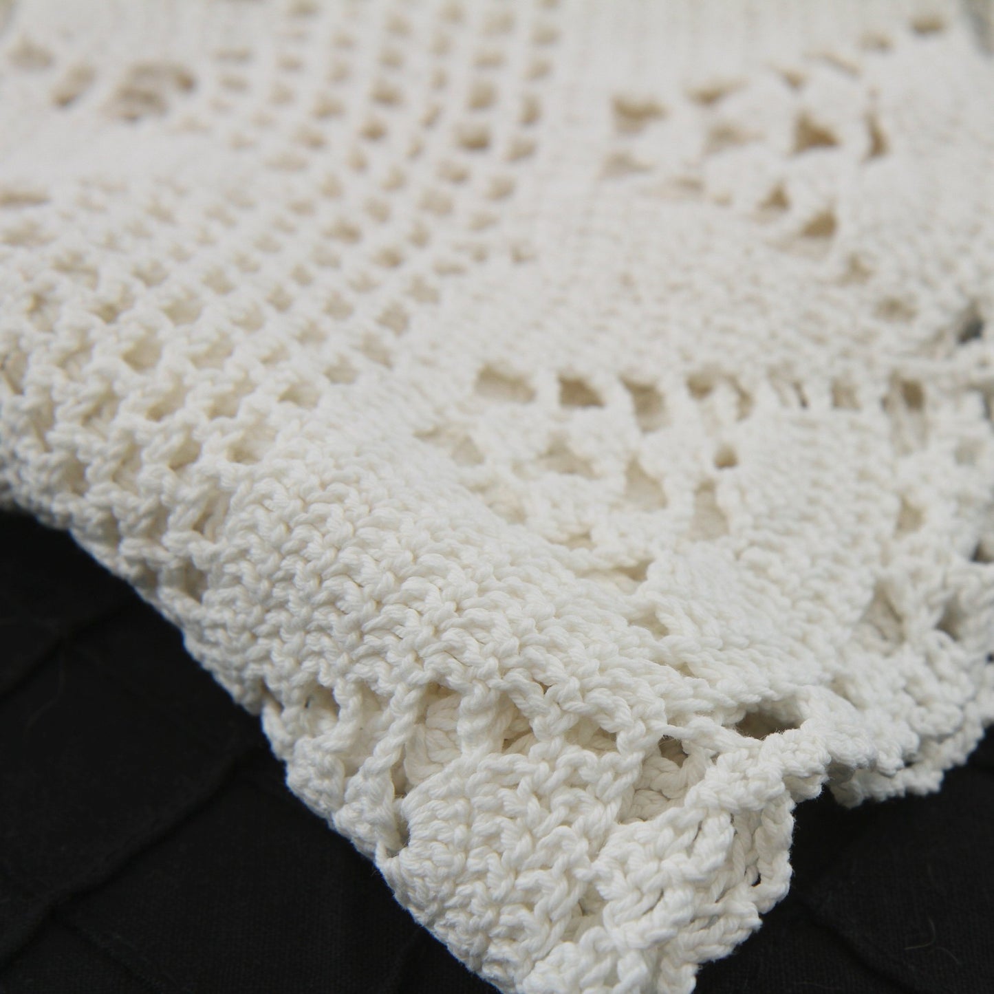 Four Large Heavy Crochet Pieces Runner Decor