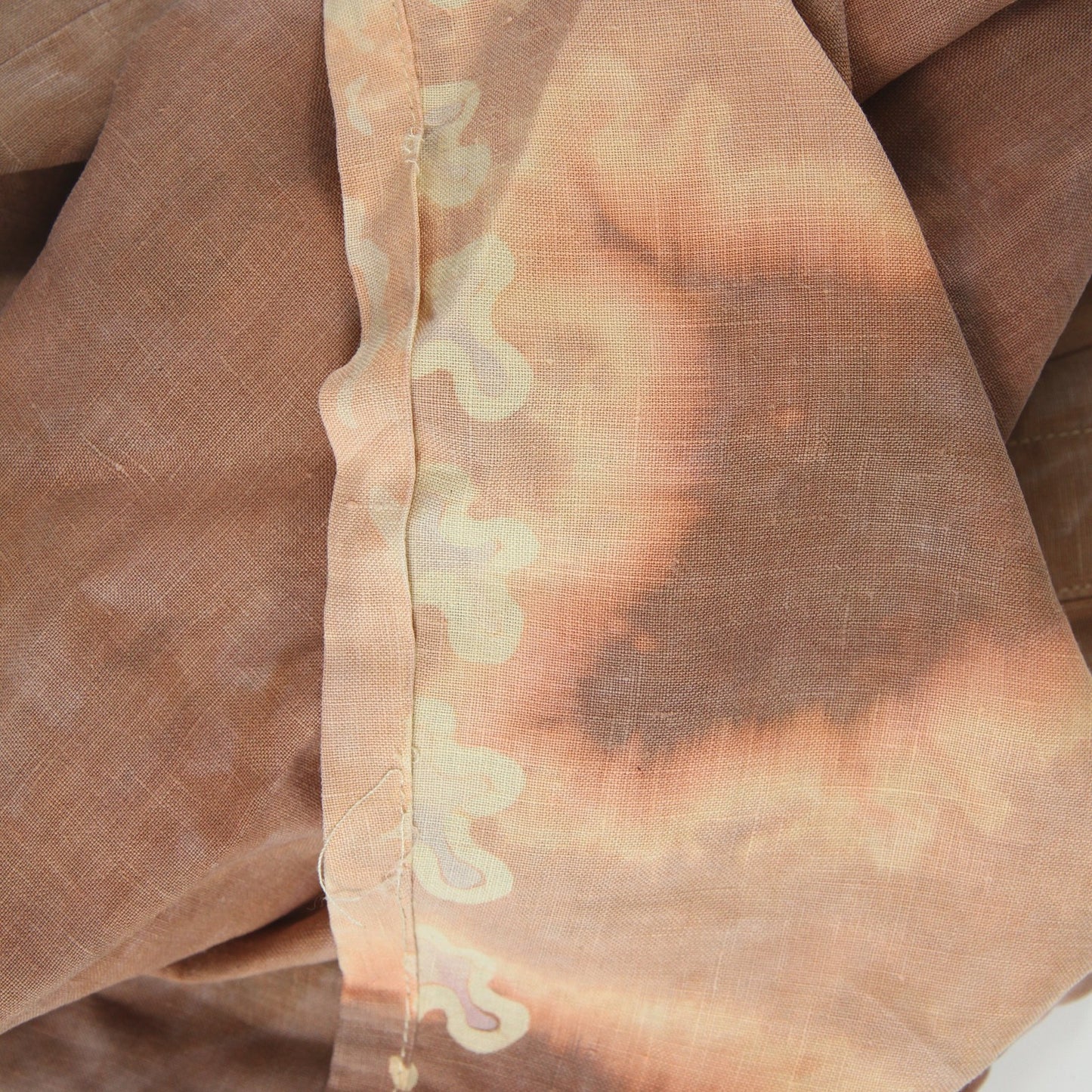 Vintage Eddie Bauer Womens Tied Dye Linen Dress Drop Waist Hong Kong M/M