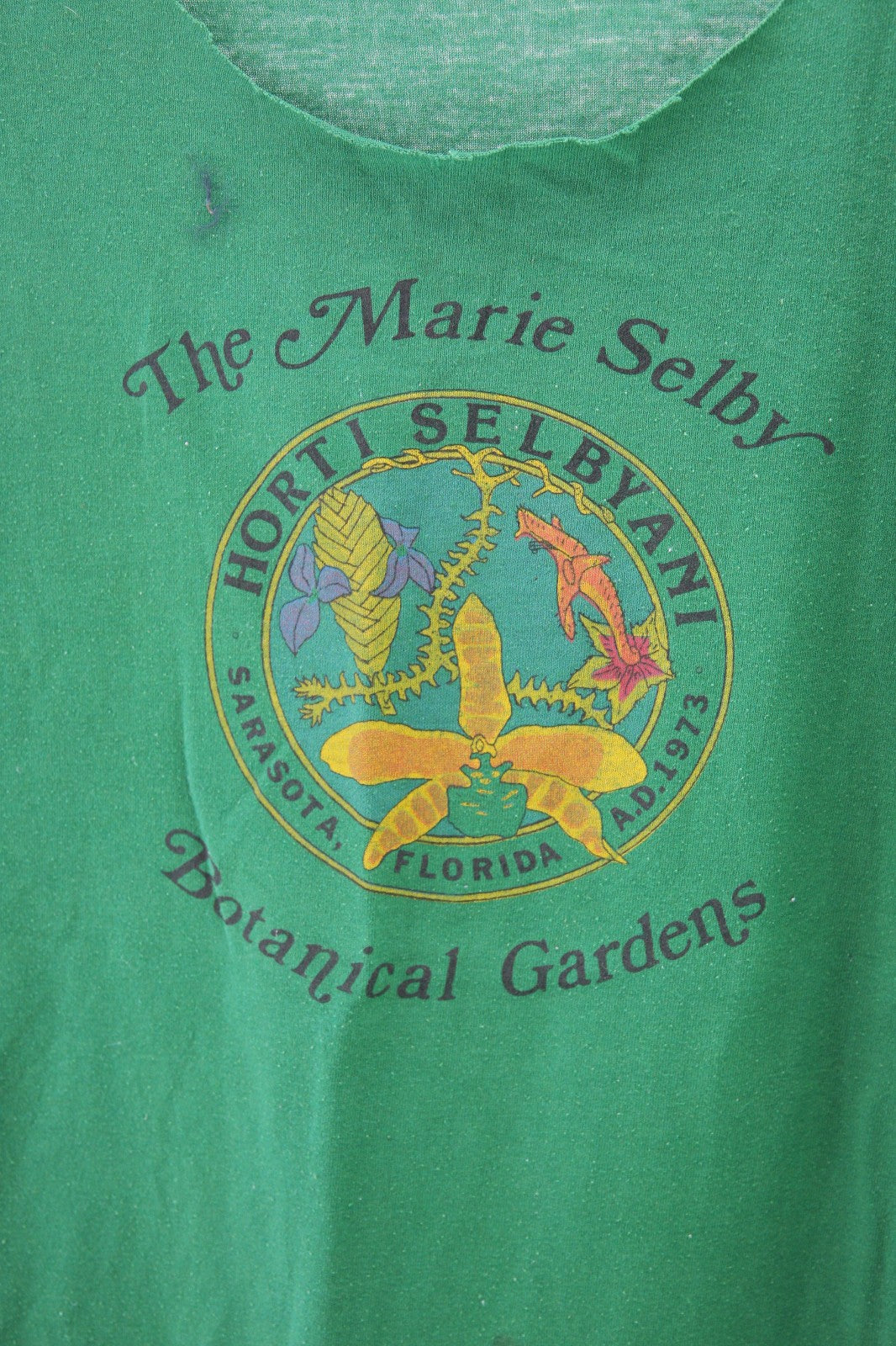 Vintage Stagehand Tee Shirt Marie Selby Botanical Gardens Sarasota Florida XL