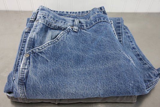 Wrangler Mens Carpenter Jeans 38x34 Two Pair, One Blue, One Gray