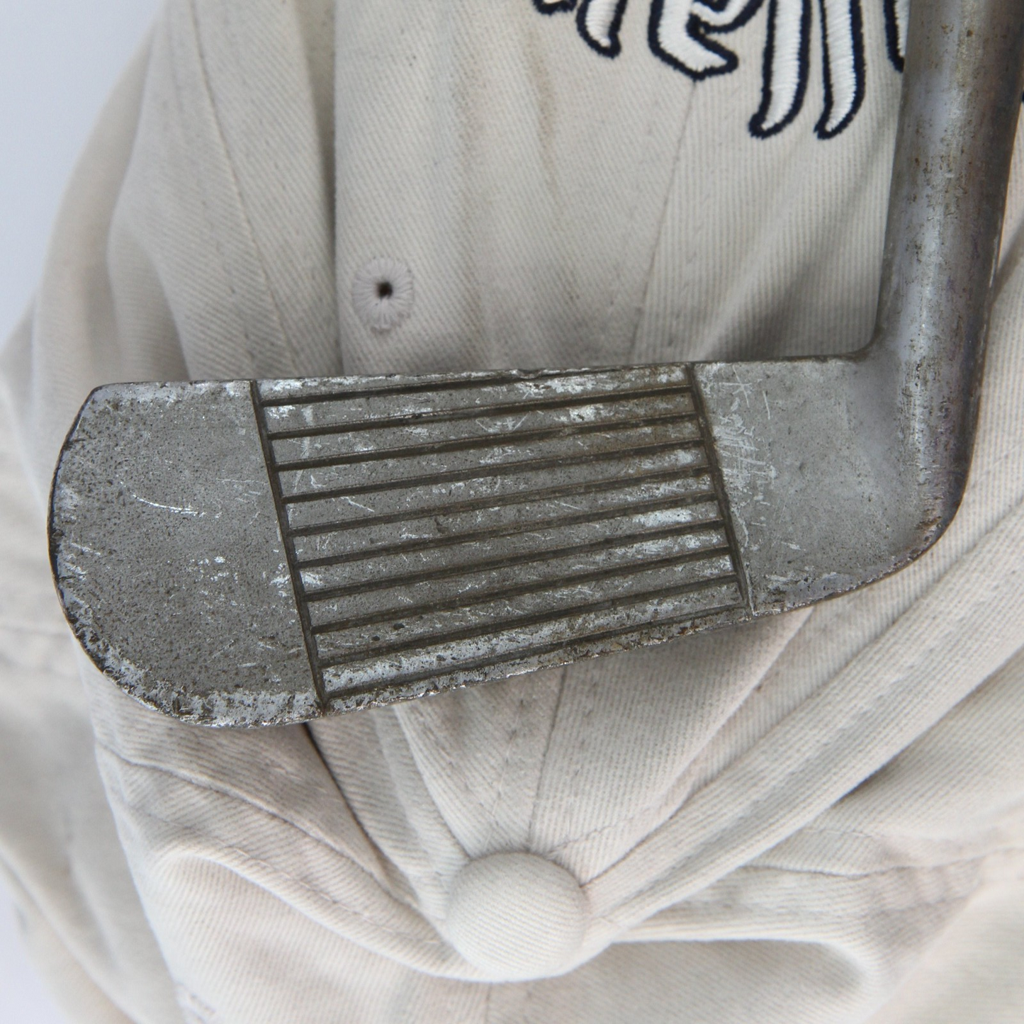 Vintage Champion Chrome Plated Hickory Shaft Leather Grip No 10 Putter