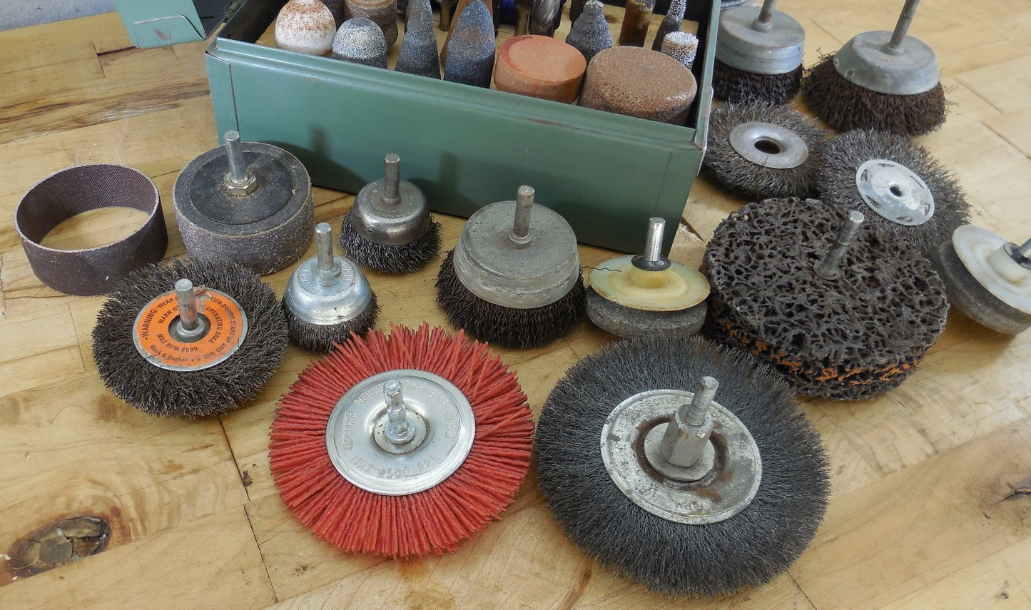 Estate 53 Lot 1/4" Shaft Grinding Bits Wire Wheels Carbide Burr Severance Ford