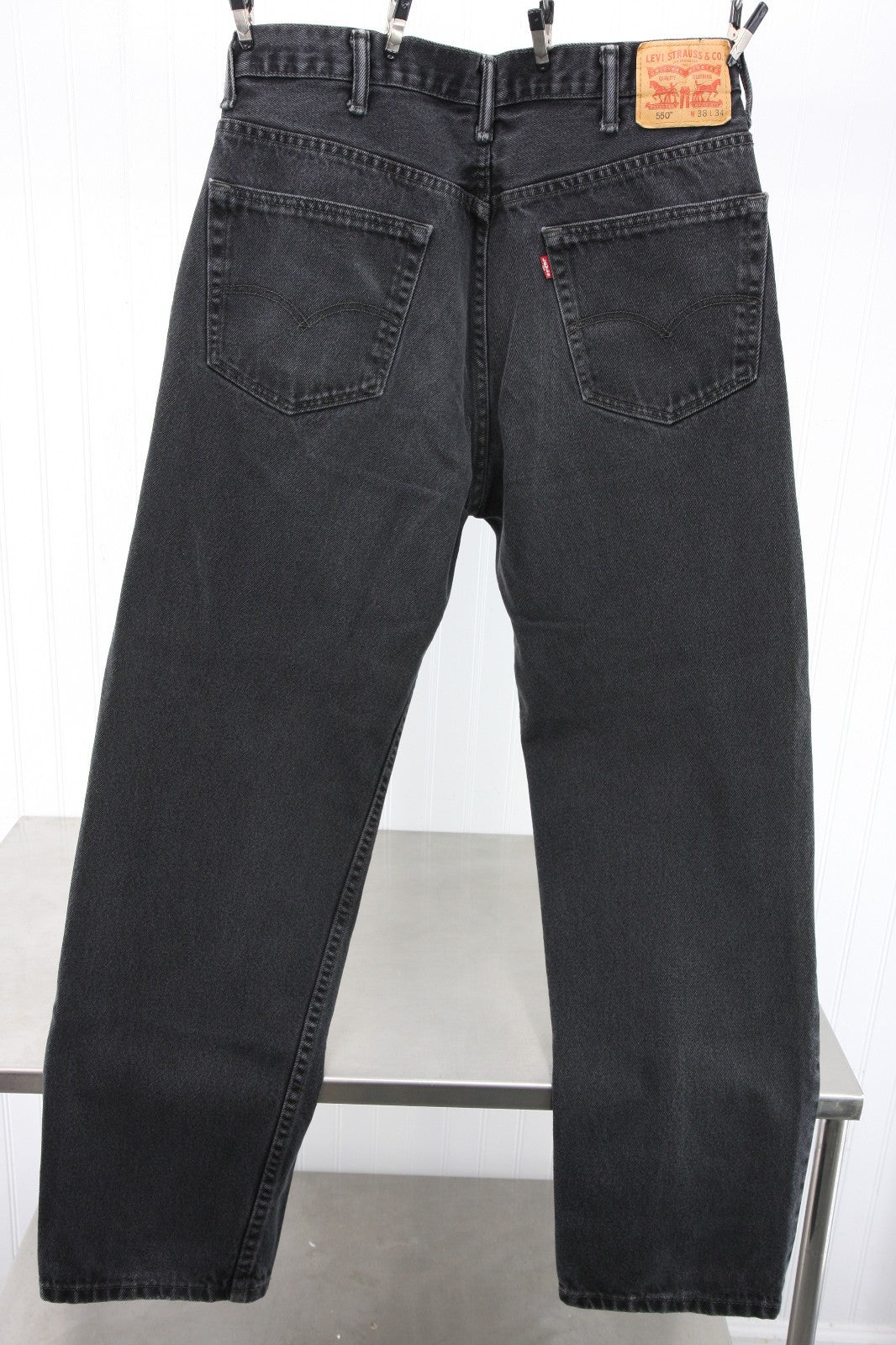 Levi Jeans Mens Black 550 38x34