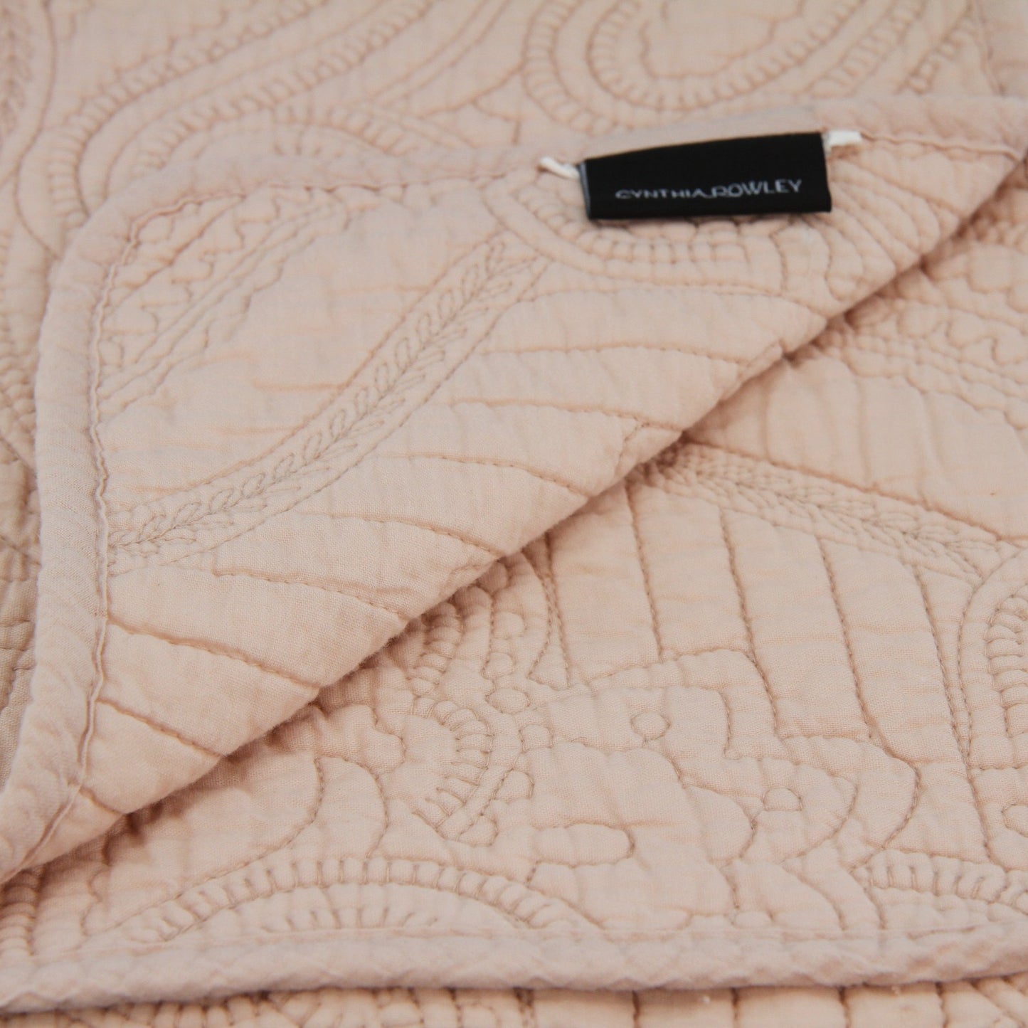 Cynthia Rowley Quilted Pink Bed Cover Bedspread 66 X 84 w/One Sham 21 X 27