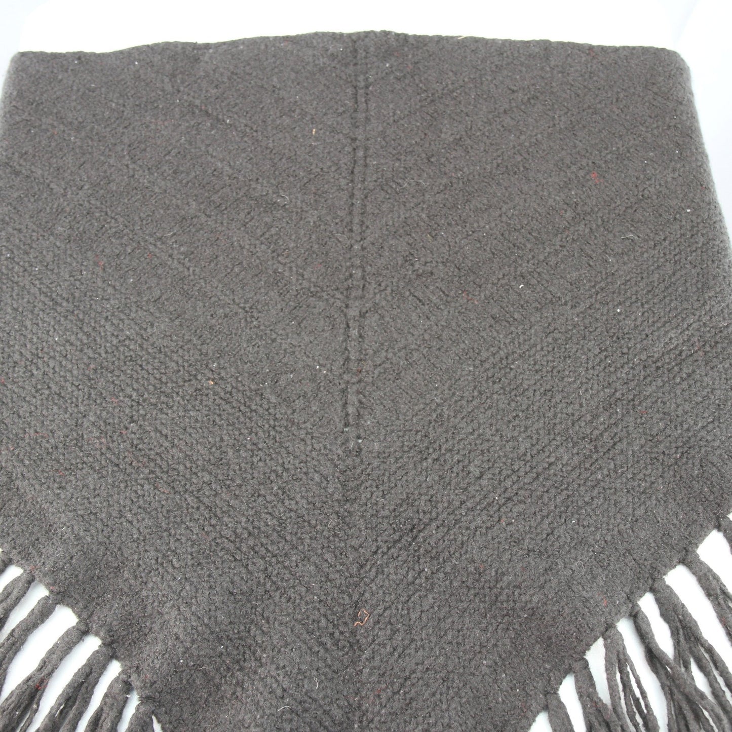 Unbranded Dense Heavy Crochet Triangle Fringled Shawl Wrap 54" X 33" X 33'