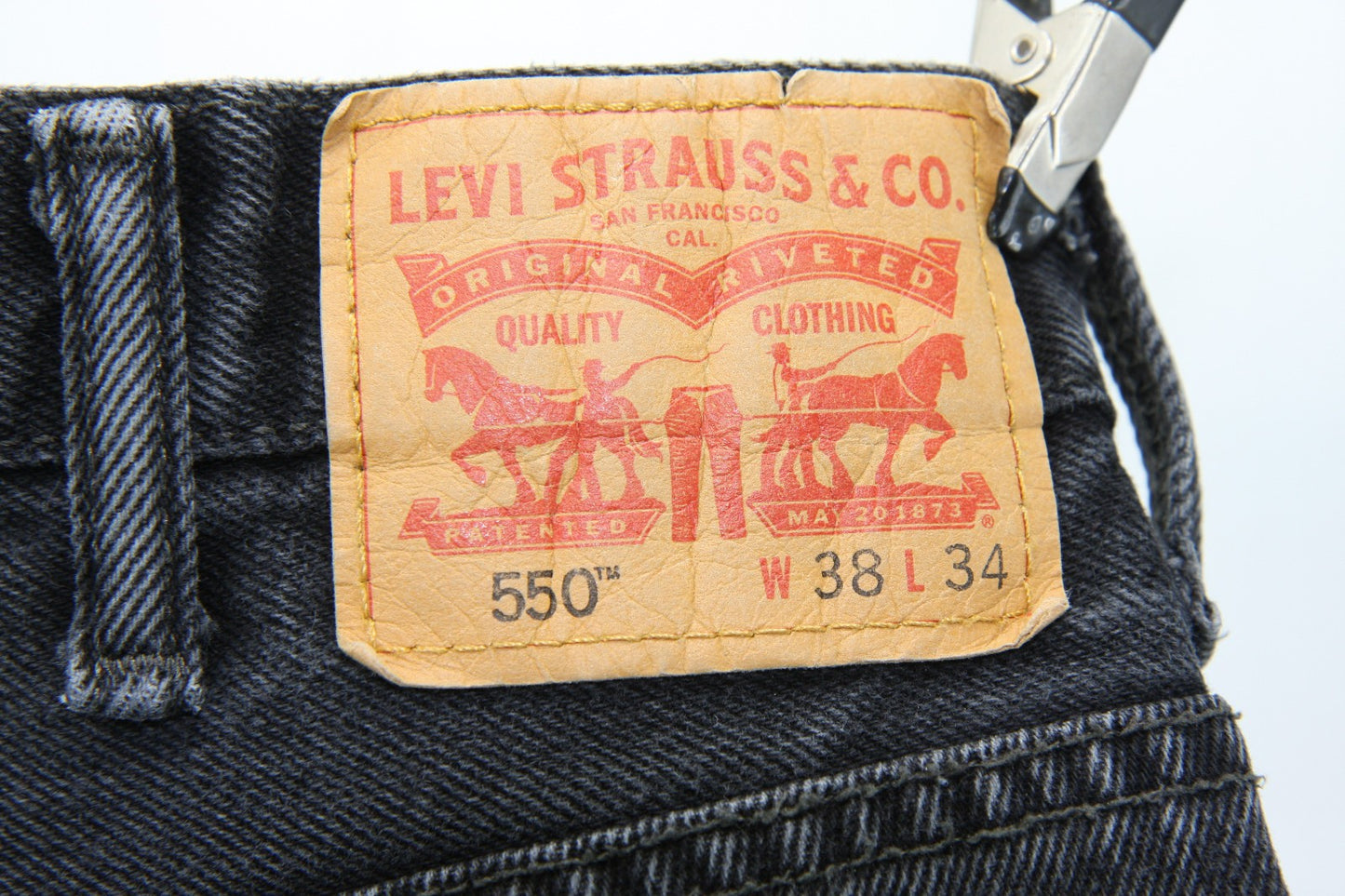 Levi Jeans Mens Black 550 38x34