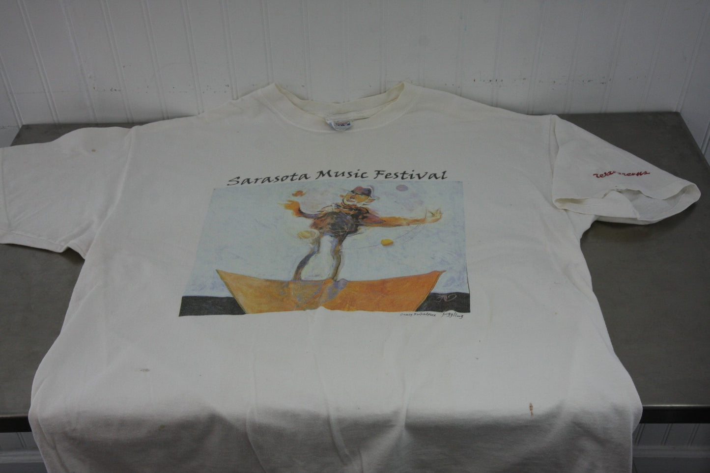 Pair Vintage Stagehand XL Tee Shirt Sarasota Music Festival 1990s Craig Rubadoux