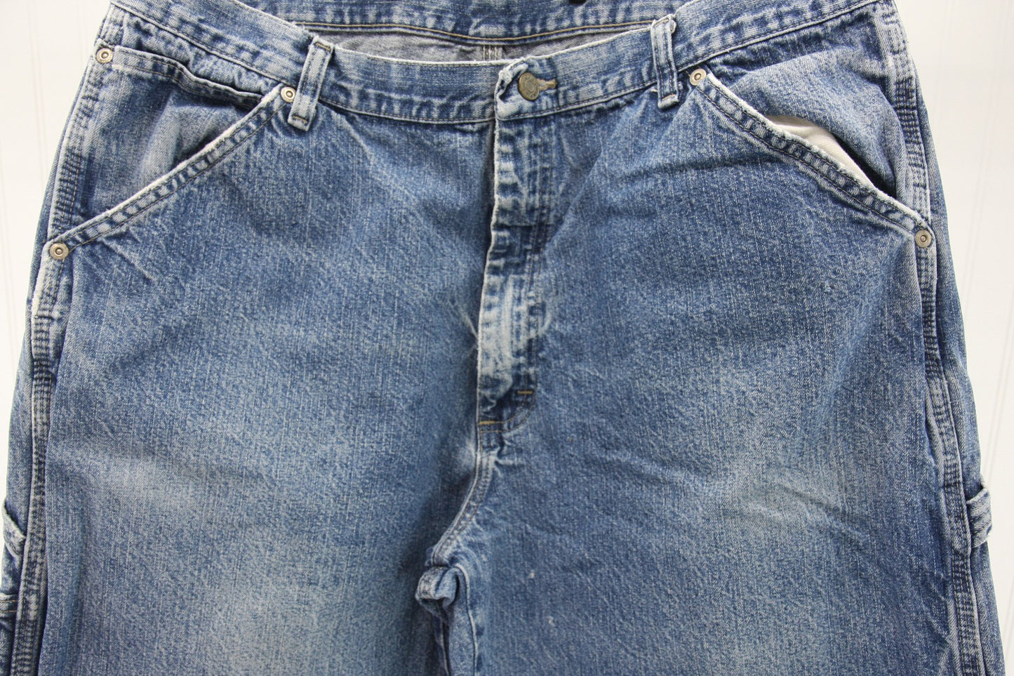 Wrangler Mens Carpenter Jeans 38x34 Two Pair, One Blue, One Gray