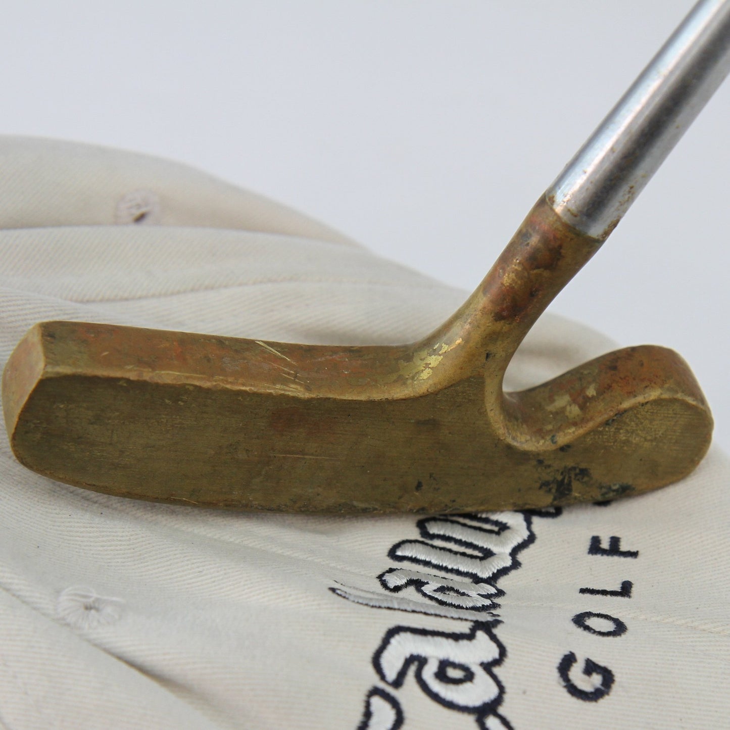 Acushnet Bulleye John Ritter Jr OS M5P Putter Brass Mallet Leather Grip Ambidex