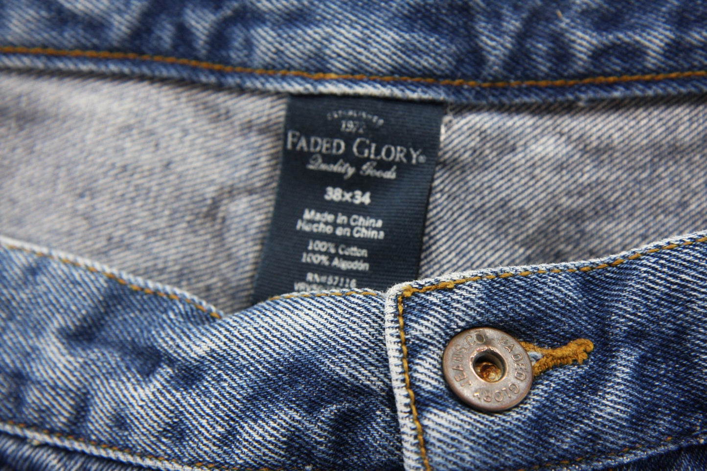 Faded Glory Mens Blue Jeans 38 X 34 Two Pair