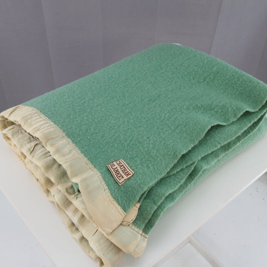 Vintage Chatham Wool Blanket Solid Green 56W X 68L