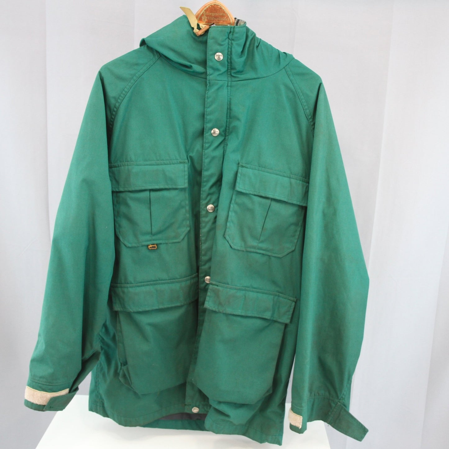 Vintage Woolrich Spruce Barn Chore Jacket 6107 Medium Hooded Zipper Snaps