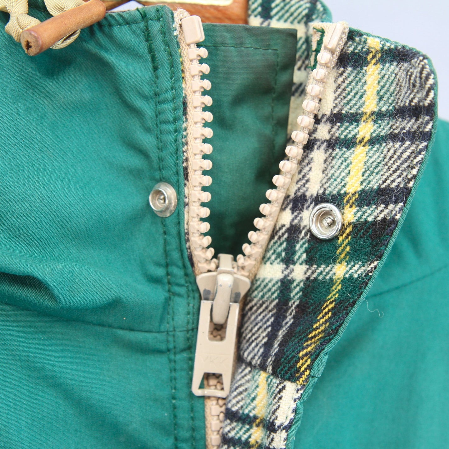 Vintage Woolrich Spruce Barn Chore Jacket 6107 Medium Hooded Zipper Snaps