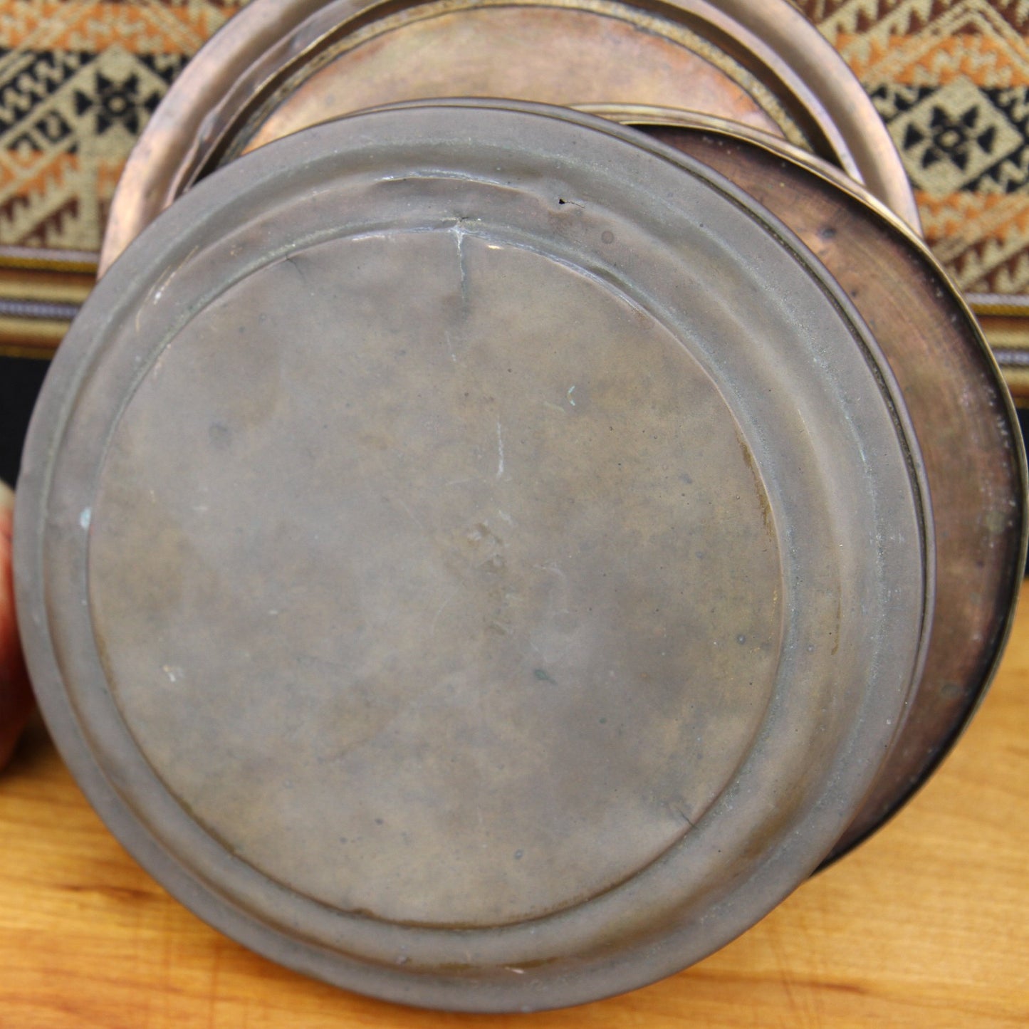Antique Copper Three Piece Steamer Warmer Pot Insert? Decor Only