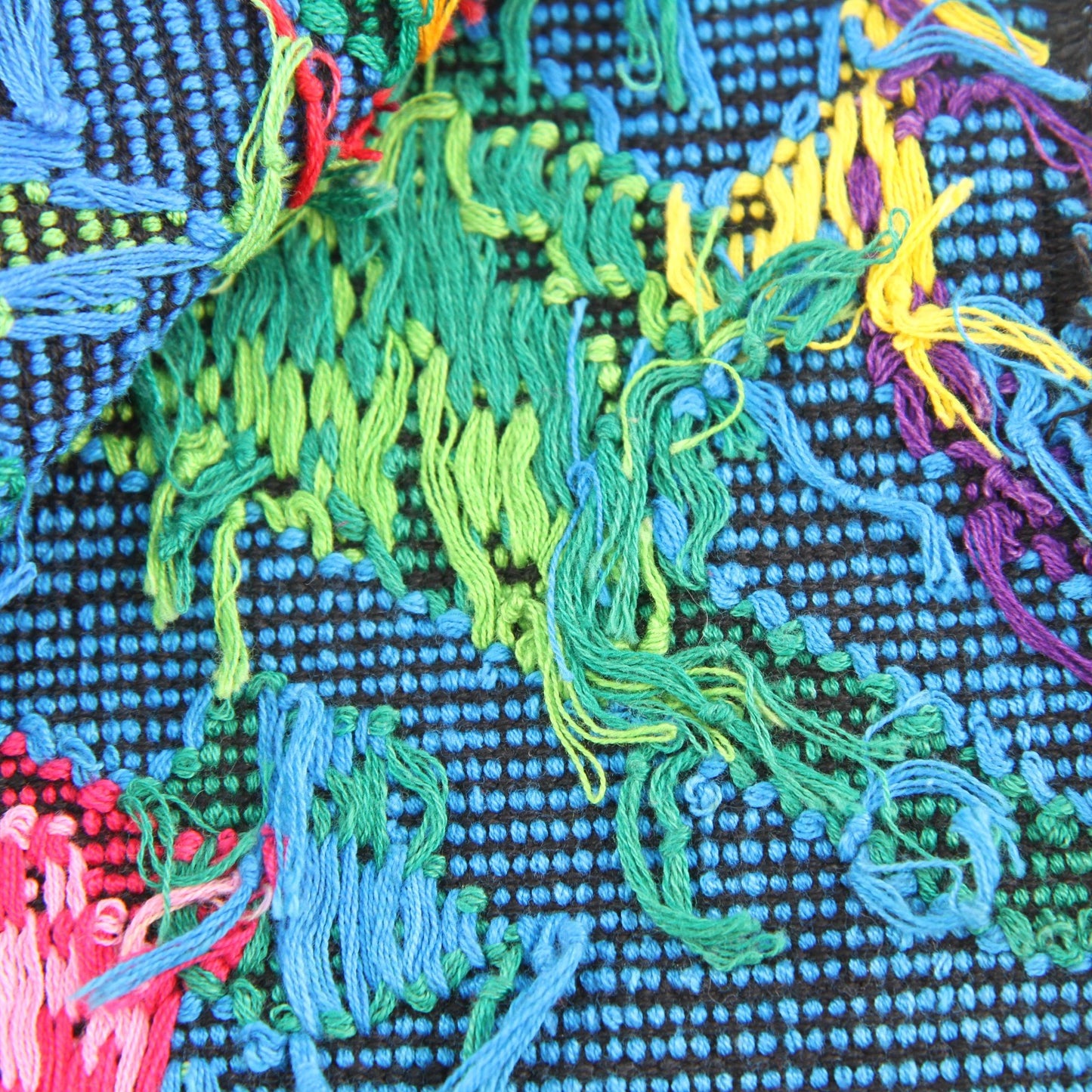 Vintage Ukrainian Woven Embroidered Table Runner Birds Flowers 54" X 10"
