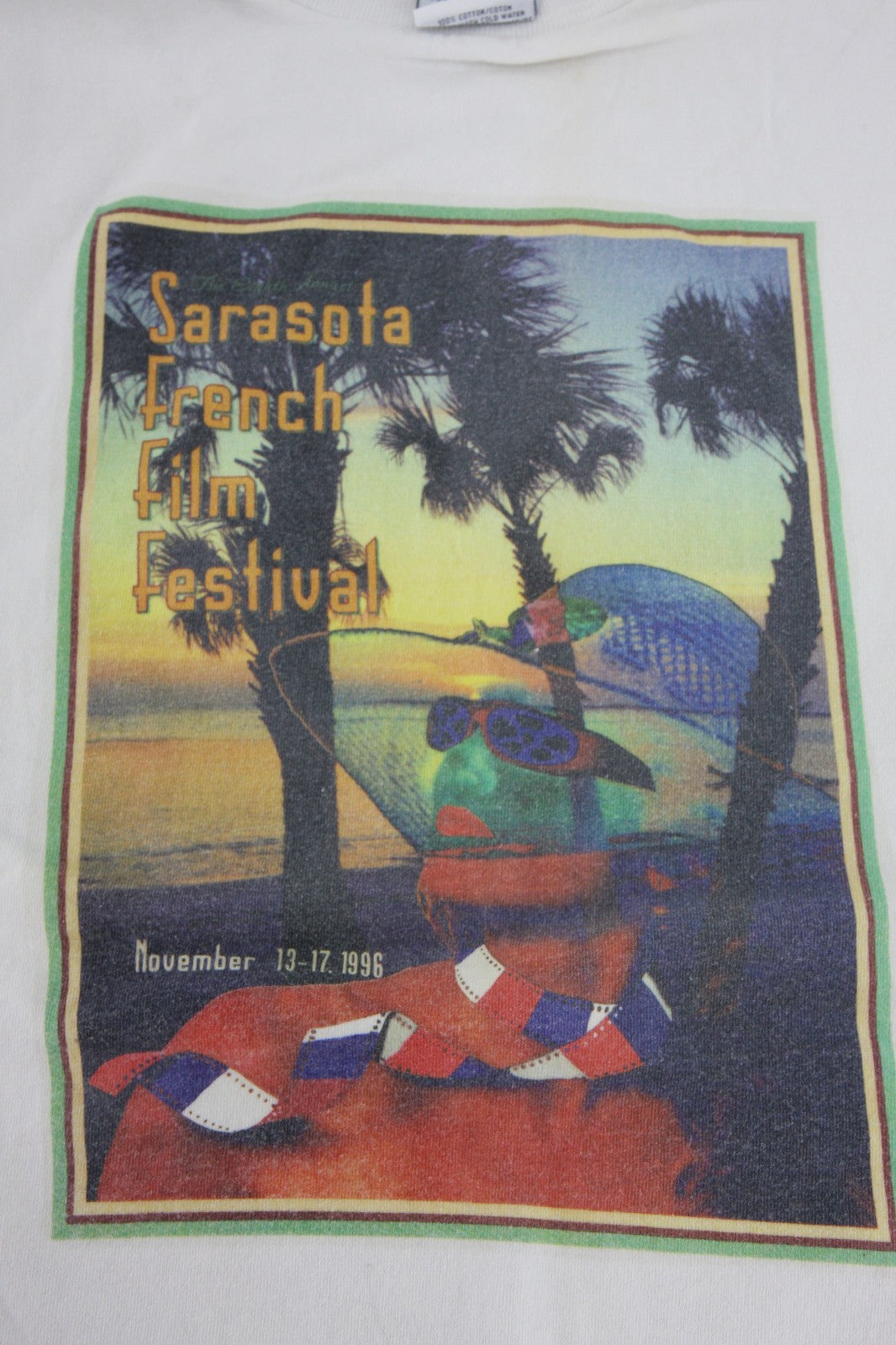 Pair Vintage Tee Shirts Sarasota French Film Festival 7th 1995  & 8th 1996 XL
