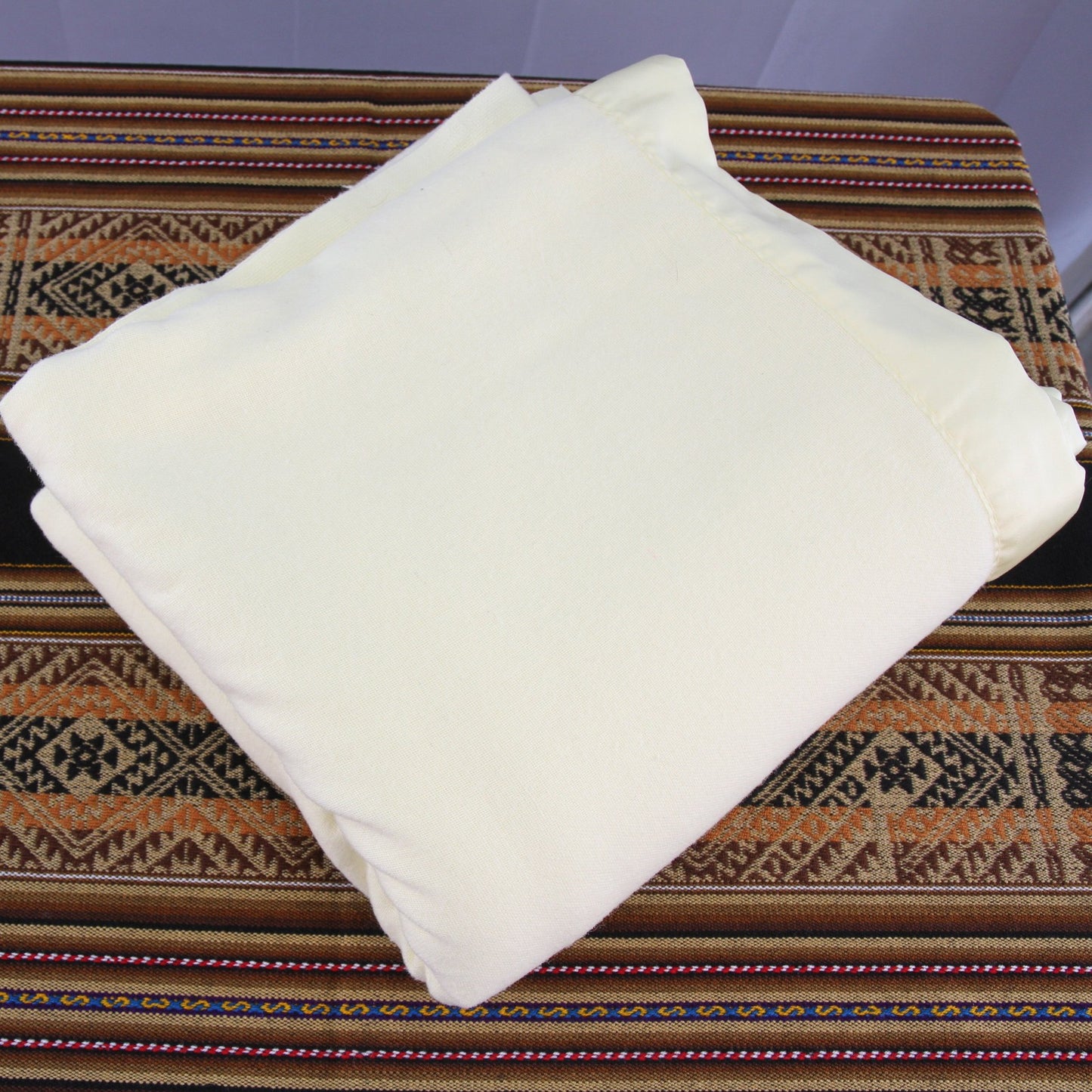 Vintage North Star Sheer Light Open Wool Blanket Pale Yellow  78"W X 88"L