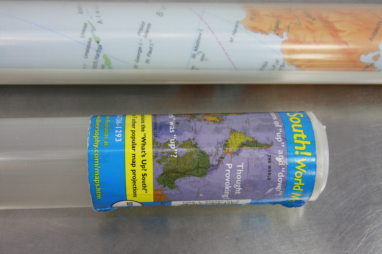 ODT Inc 2001 See Through Maps What's Up? South! World Map Laminated Map In Tube