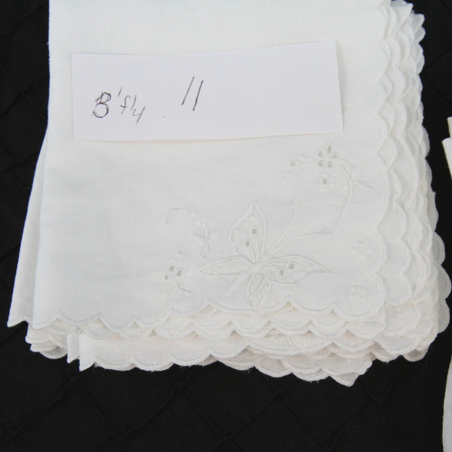 Vintage Two Sets Lunch Napkins Roses Butterfly Cut Work 19 Pieces