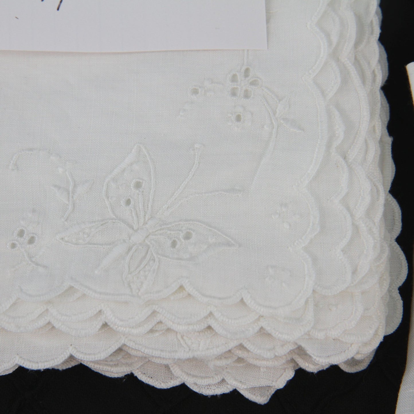 Vintage Two Sets Lunch Napkins Roses Butterfly Cut Work 19 Pieces