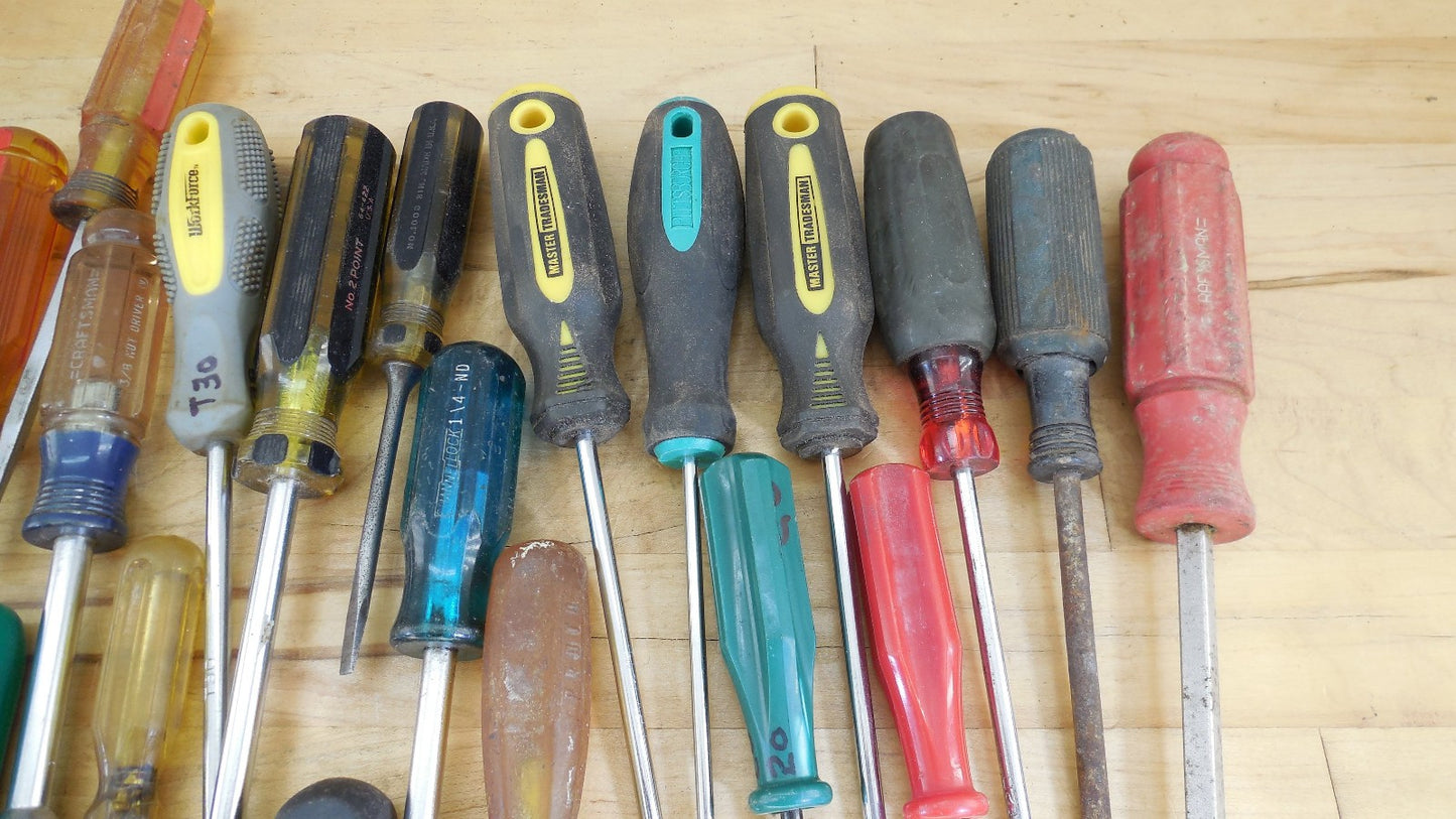 Estate 34 Lot Screwdriver Nut Driver Twerx Tools - Stanley Craftsman Others