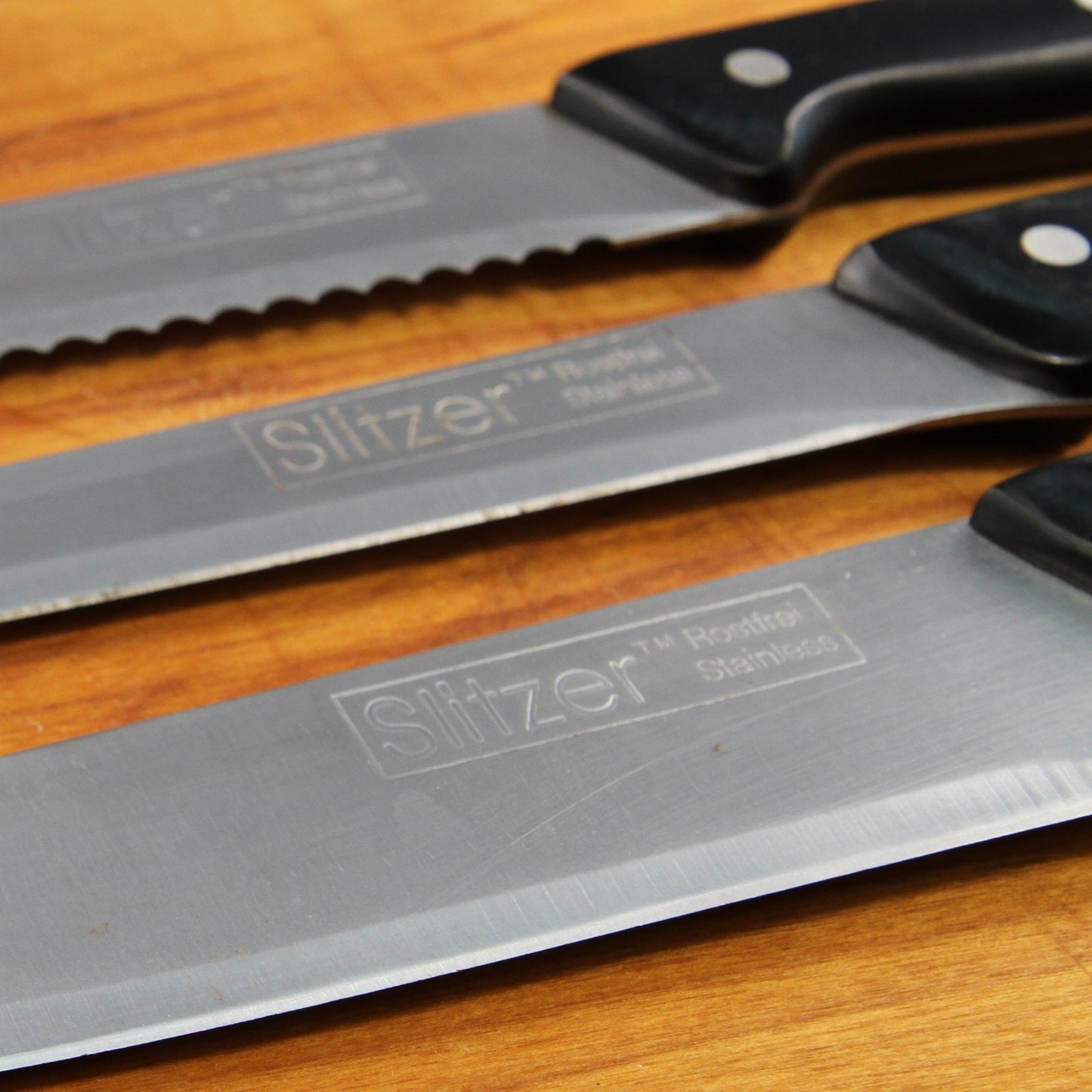 Slitzer Rostfrei Stainless Steel Kitchen Knife Set of Three 12 1/2"