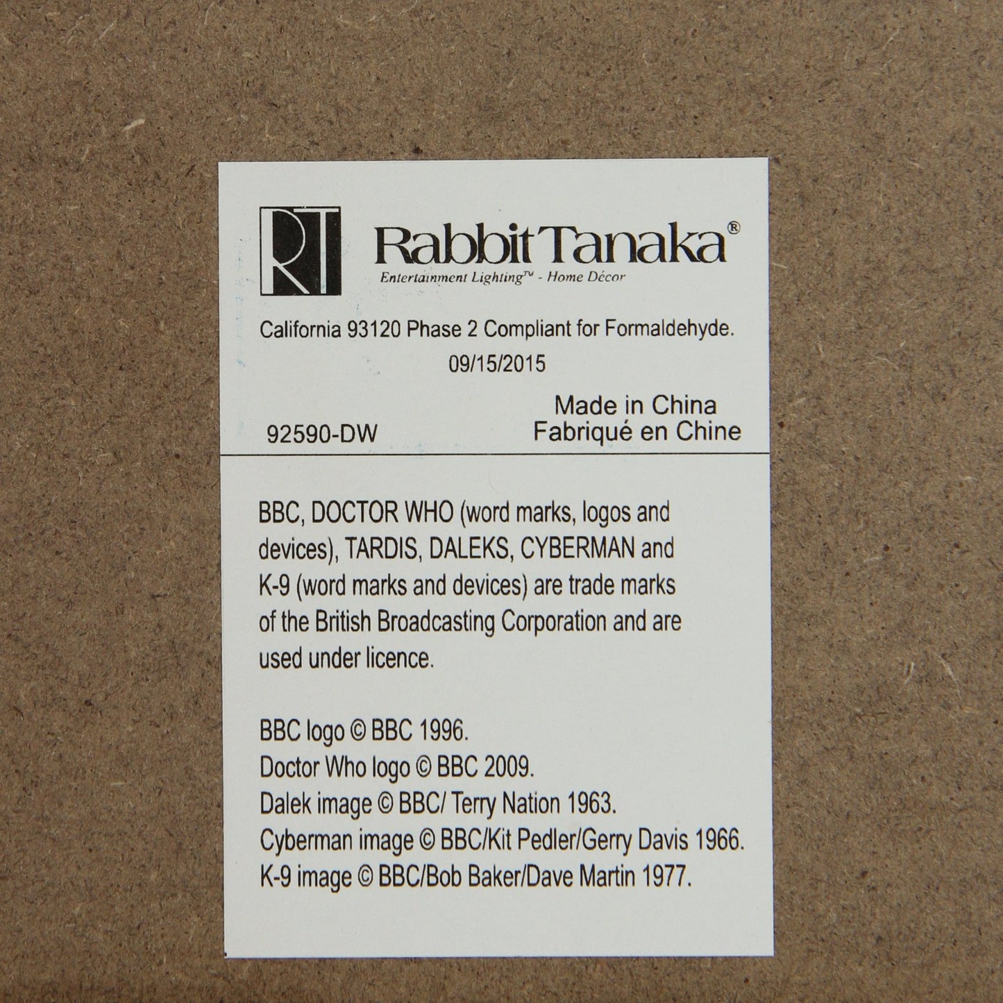 Doctor Who Lost In Time & Space Plaque Flashing Tardis LED Light 2015 92590-DW