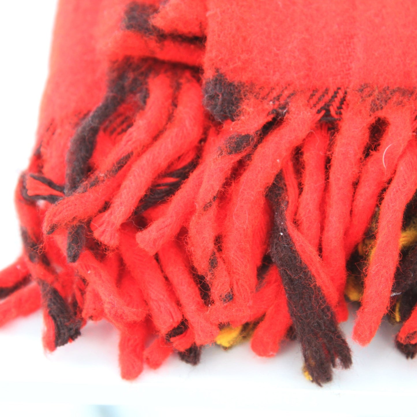 Vintage Faribo Fluff-Loomed Plaid Throw 52W X 54L