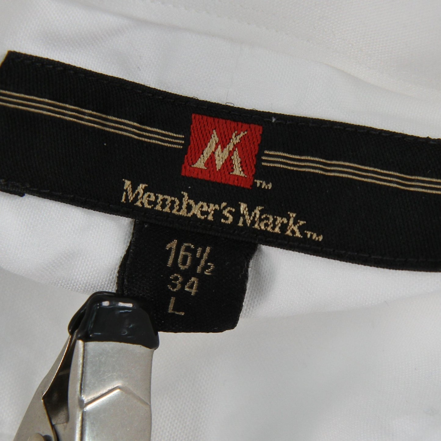 Three Vintage Members Mark White Pinpoint Oxford Mens Dress Shirt 16 1/2" 34