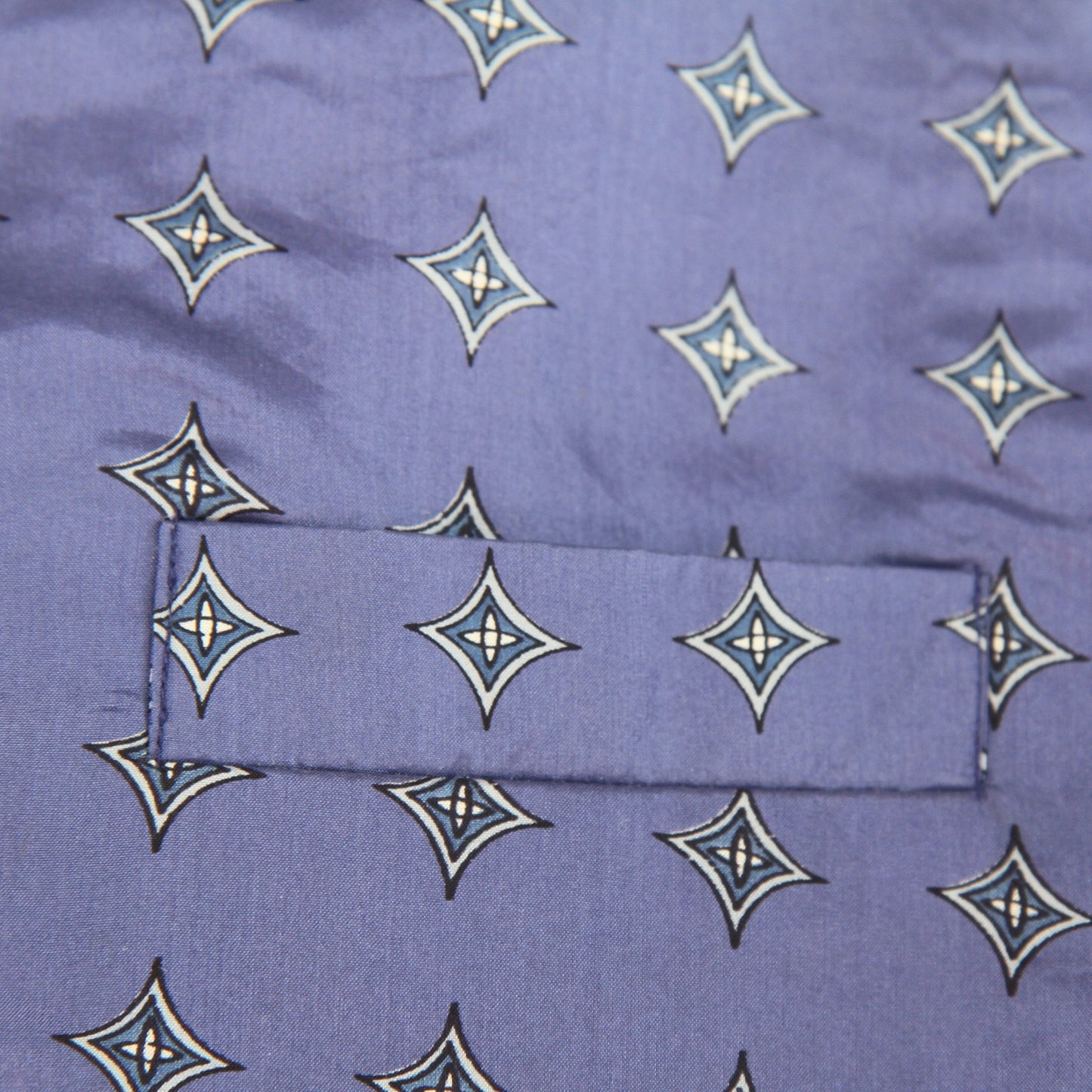 Vintage Bruno Silk Mens Vest Lavender Print 3 Pockets