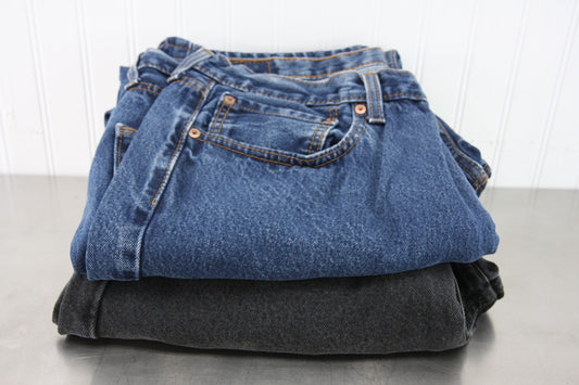 Levi Mens 550 Jeans 38 X 32  Two Pairs One Black, One Blue