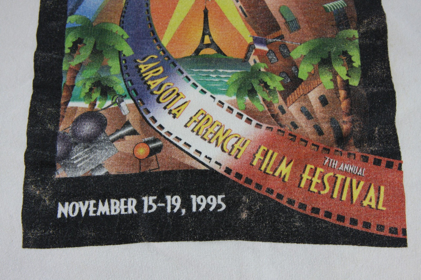 Pair Vintage Tee Shirts Sarasota French Film Festival 7th 1995  & 8th 1996 XL