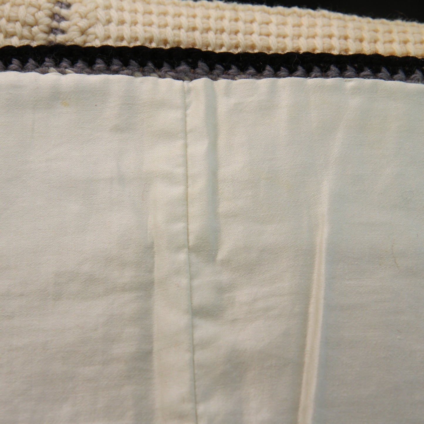 Vintage Handmade Knitted Embroidered Nine Poodles Bedcover Fully Lined 51W x 78L