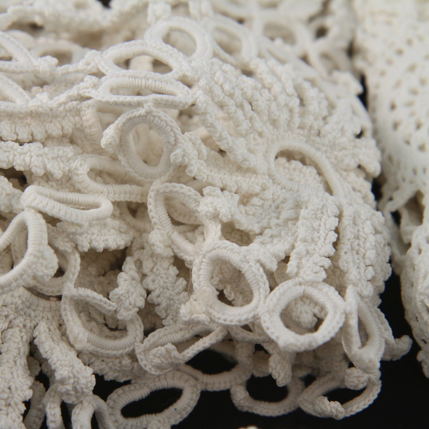 Four Large Heavy Crochet Pieces Runner Decor