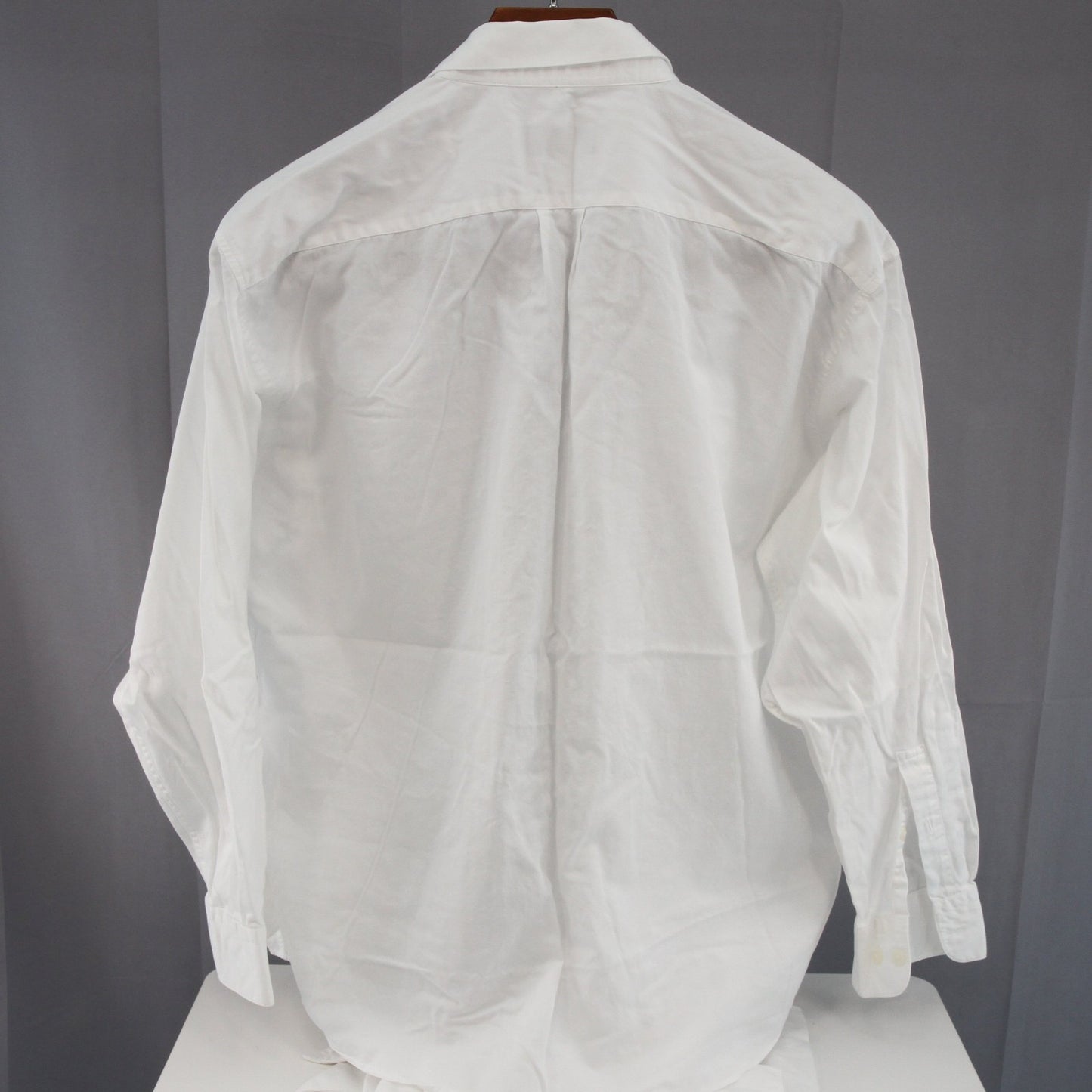 Pair (X2) Perry Ellis Portfolio Mens White Cotton Dress Shirt 17 1/2 x 34/35