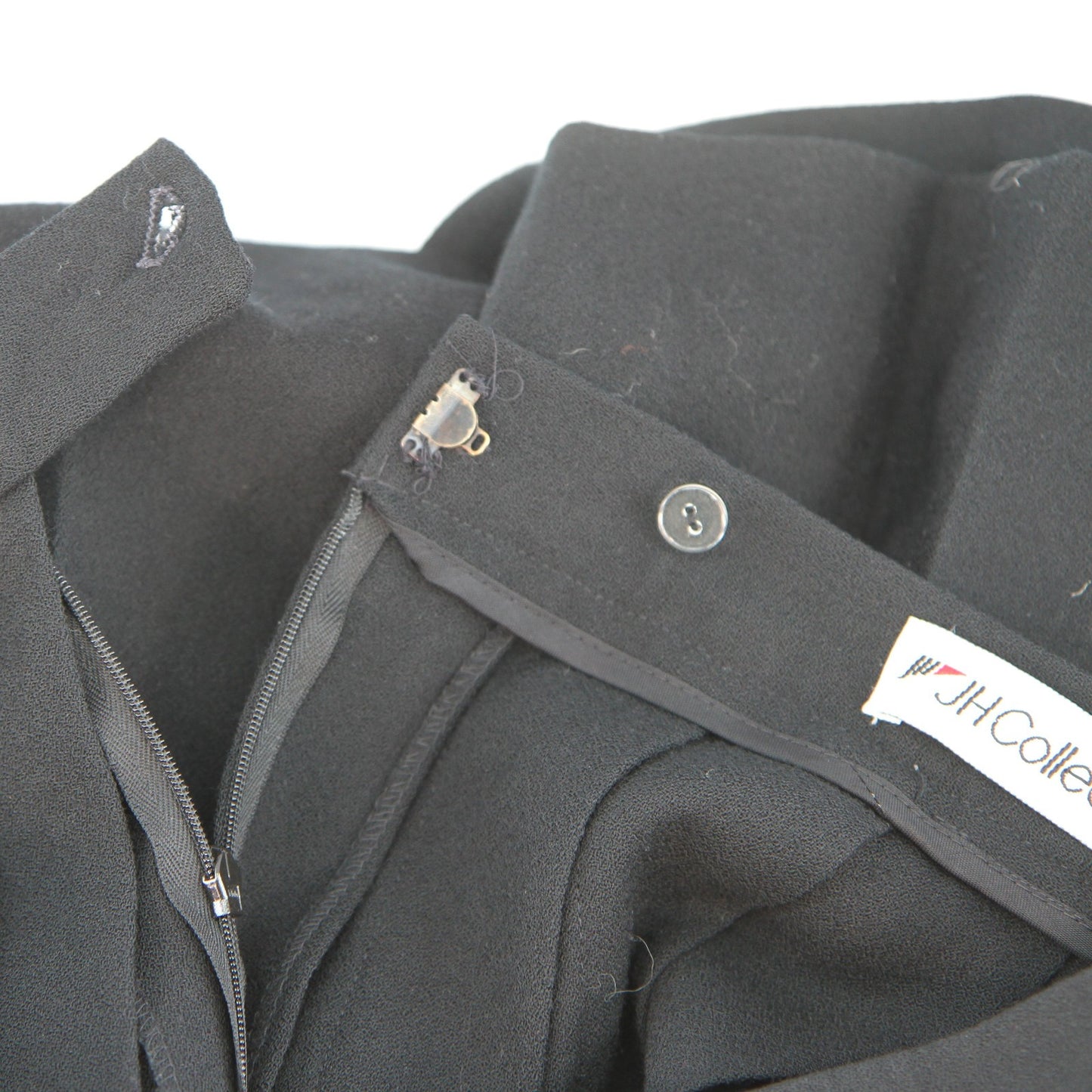 Womens JH Collectible Maxi Long 31" Black Wool Pleated Skirt Waist 26" Size 8