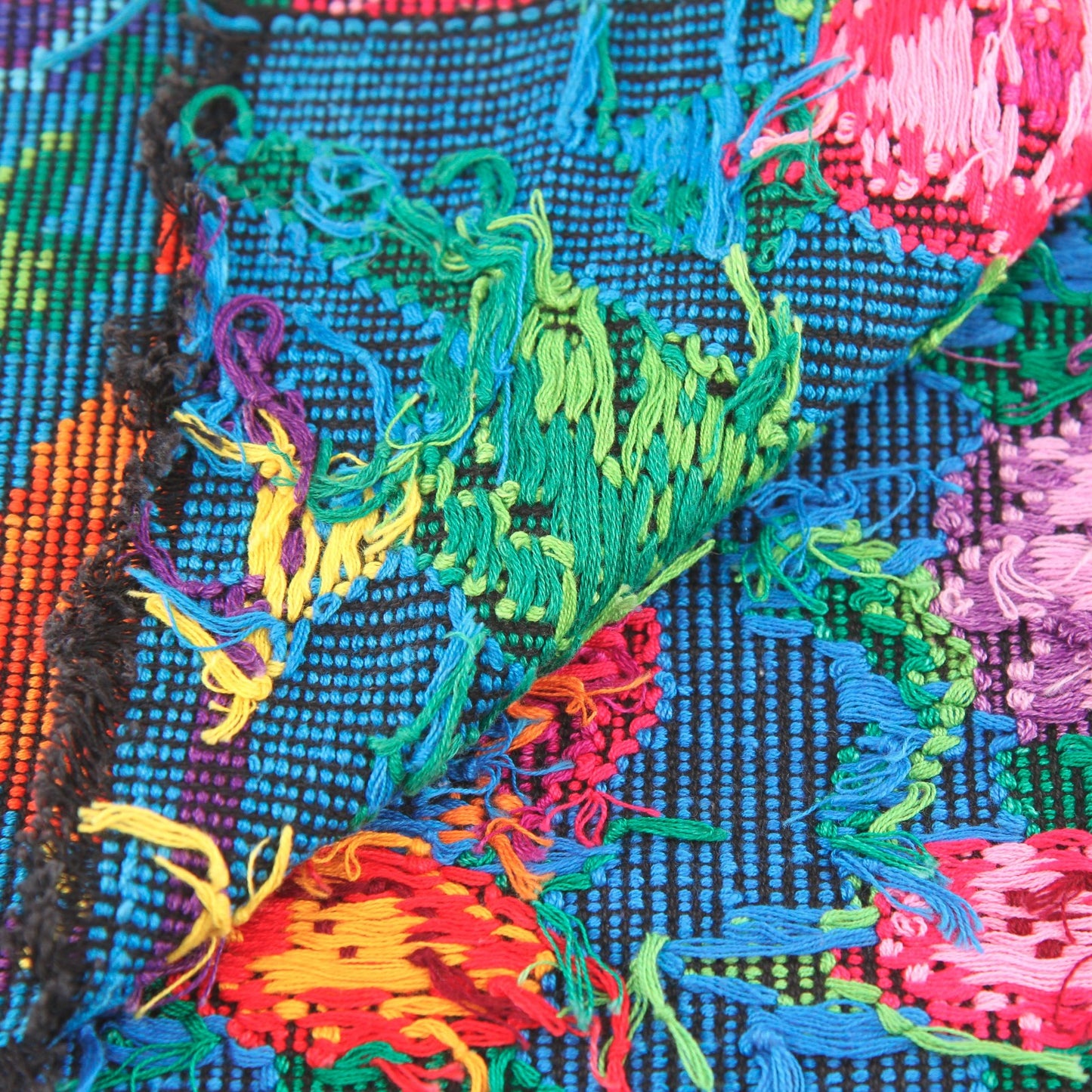Vintage Ukrainian Woven Embroidered Table Runner Birds and Flowers