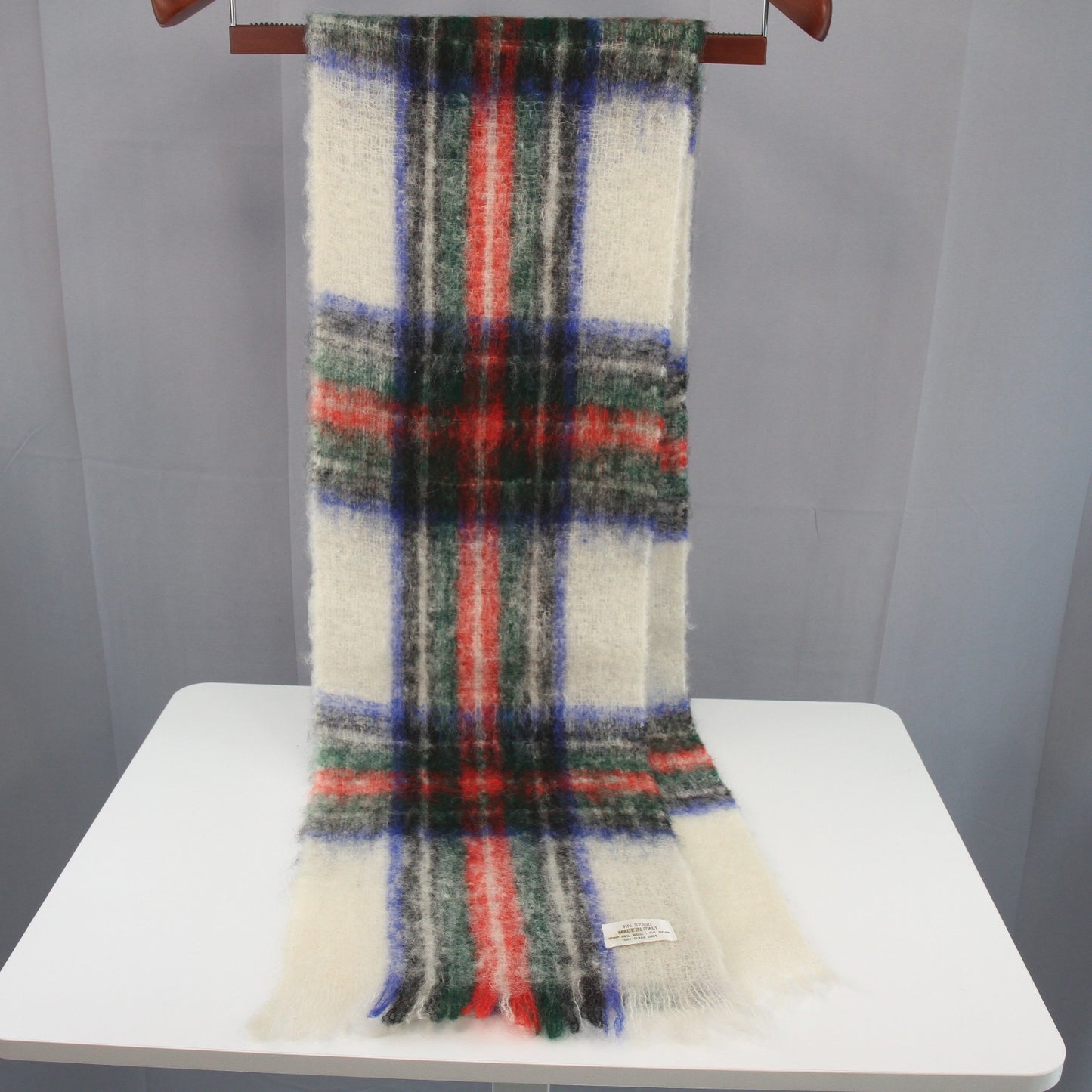 Vintage Unbranded Italian Wool Nylon Scarf Unisex 72" X 10 1/2"