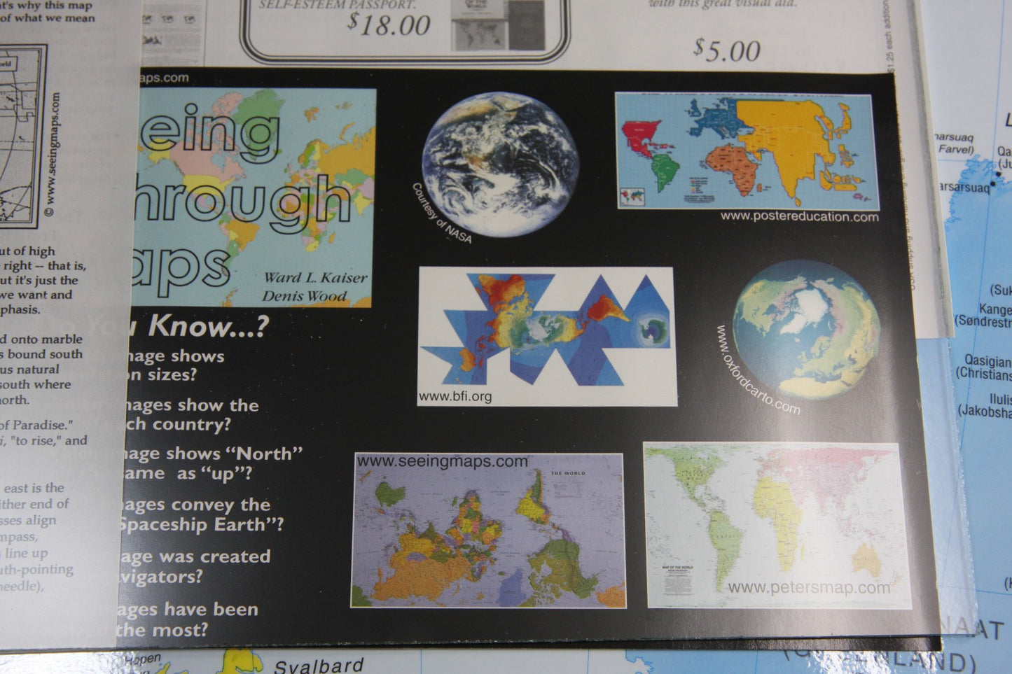 ODT Inc 2001 See Through Maps What's Up? South! World Map Laminated Map In Tube