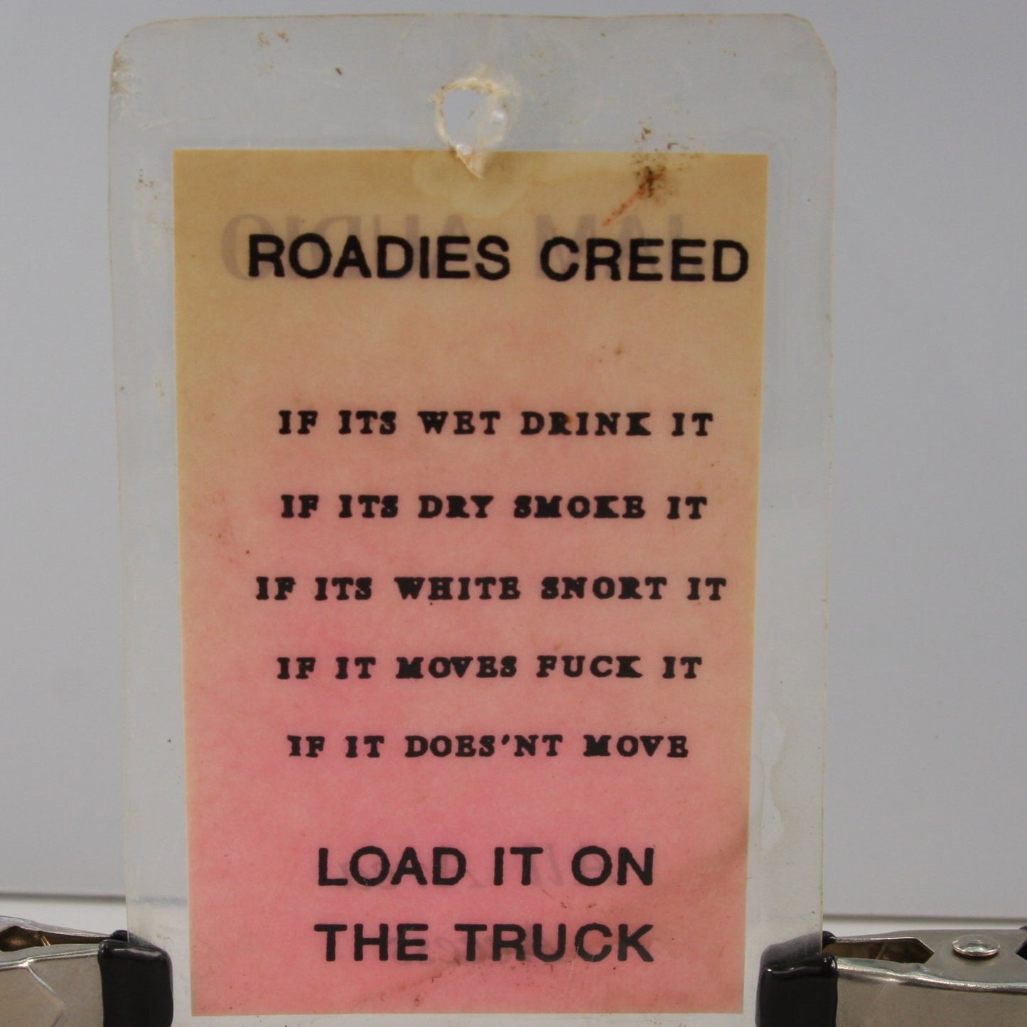 Stagehand Jam Audio All Area Access Pass Roadies Creed On Backside