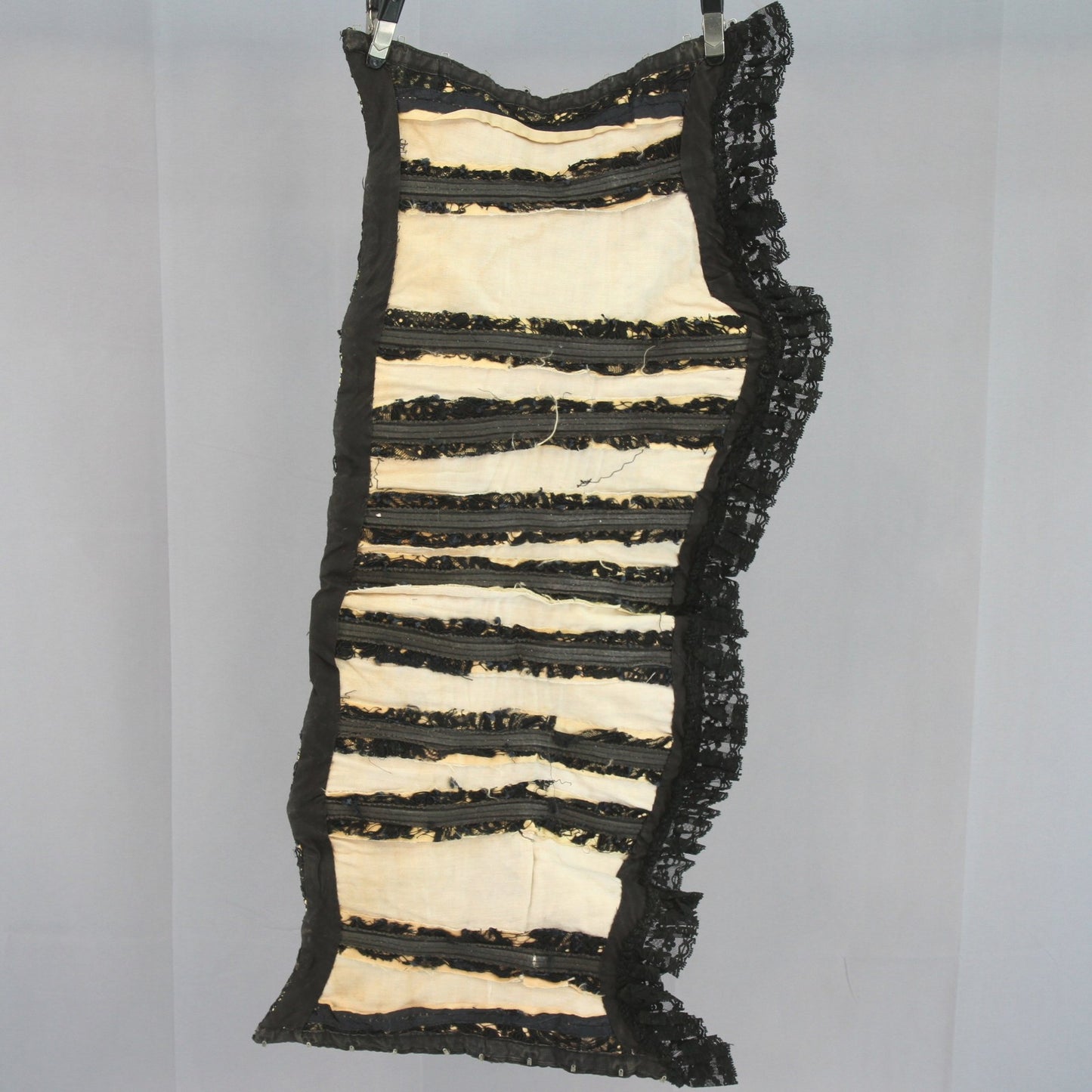 Vintage Mid Century Black Lace Satin Circus Performer Bustier