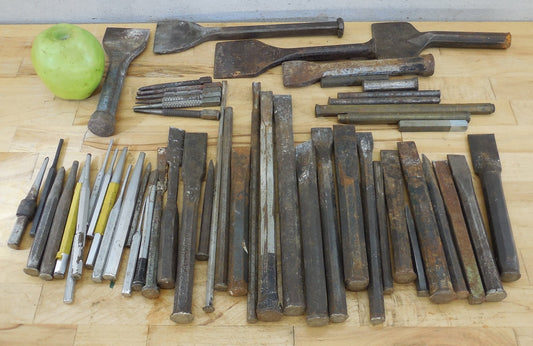 Estate 55 Lot Metal Cold Chisels Punch Nail Set Drifts Stanley Craftsman Etc.