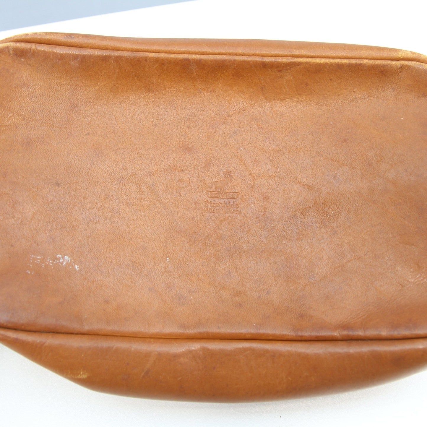 Vintage Renwick Mens Leather Toiletry Shaving Bag Canada 10" X 5.5" X 5.5"